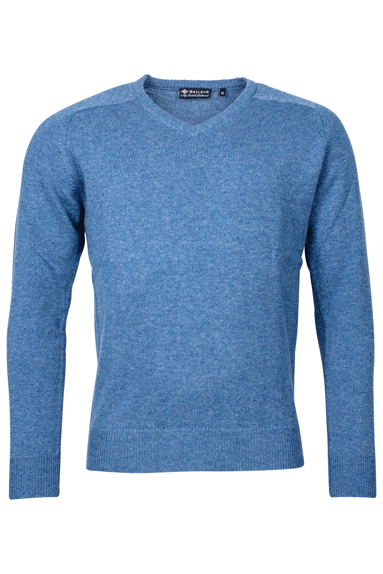Baileys lamswollen pullover, v-hals, ijsblauw