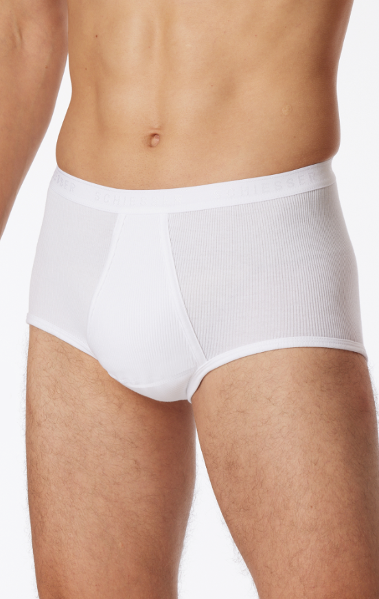 Schiesser Original Feinripp herenslip, dubbelrib wit